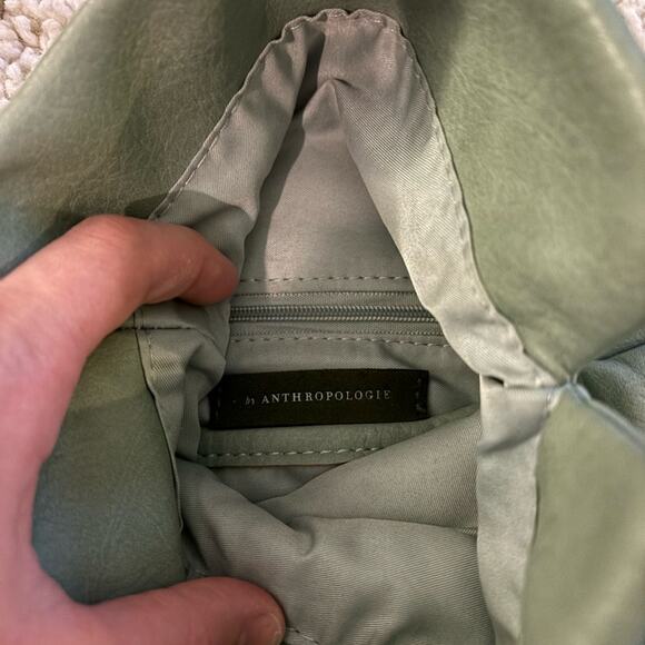 By Anthropologie Blue Green Chain Strap Magnetic Closure Crossbody Clutch Bag - Picture 6 of 9